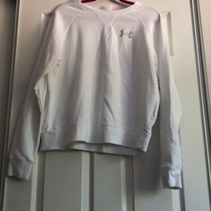 Under Armour. Crew neck white sweatshirt.